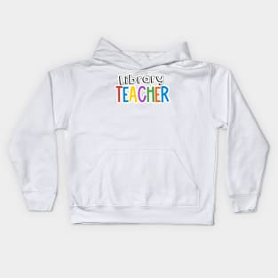 Rainbow Library Teacher Kids Hoodie